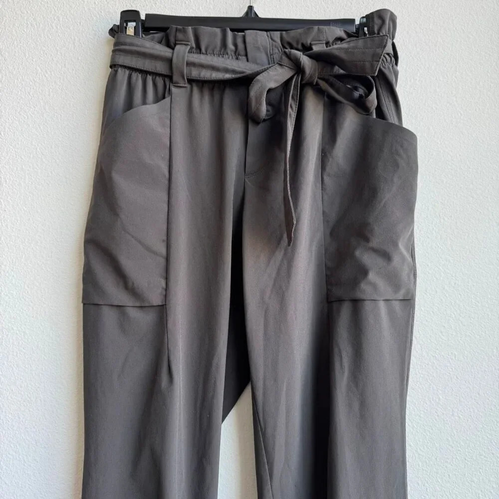 Athleta Skyline Pants Womens Size 2 XS Gray Grey Elastic Waist Stretch Belted - Picture 3 of 10